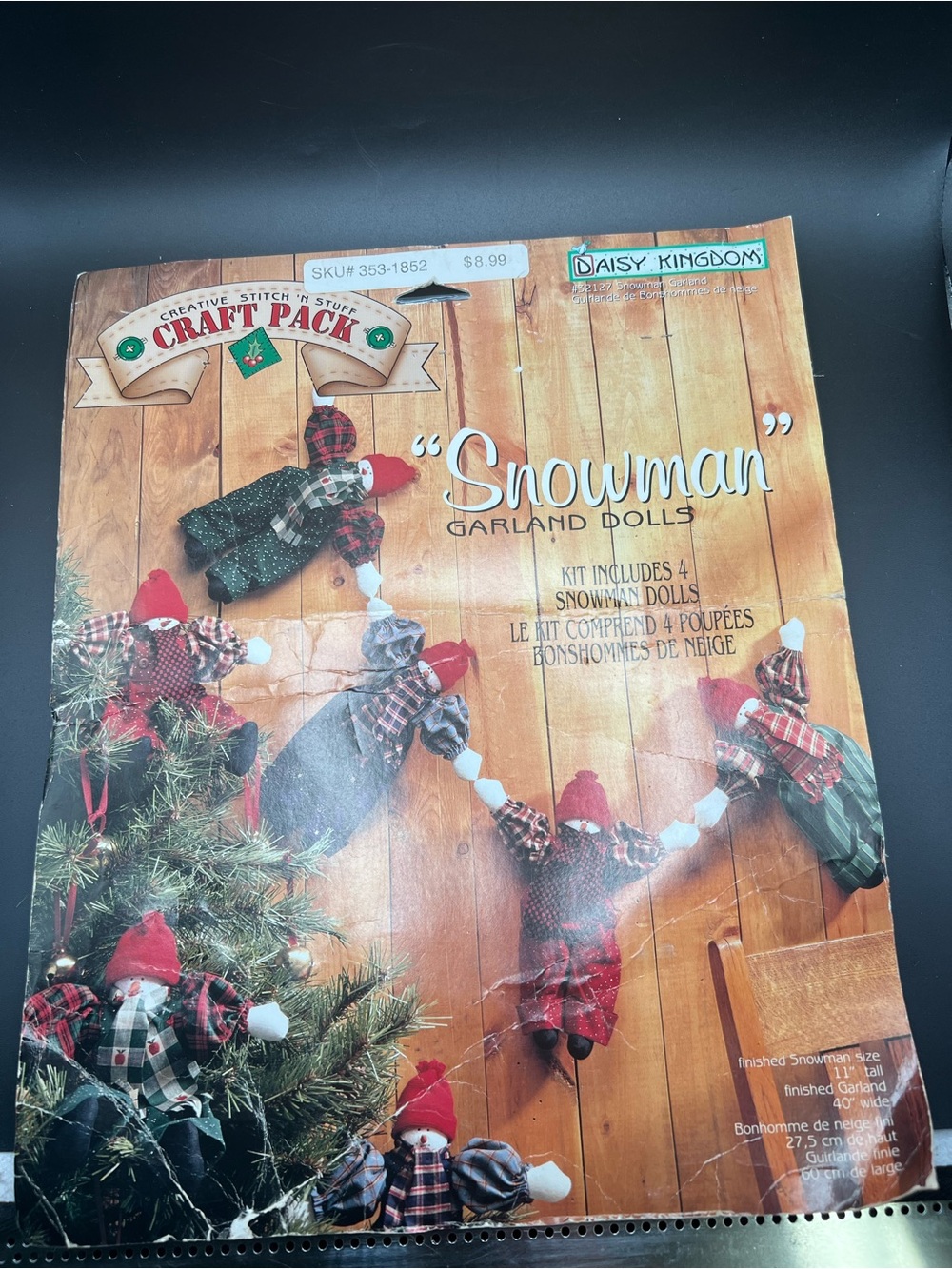 Vintage Daisy Kingdom Fabric Panel Stitch N Stuff Make 4 Snowman Garland Doll